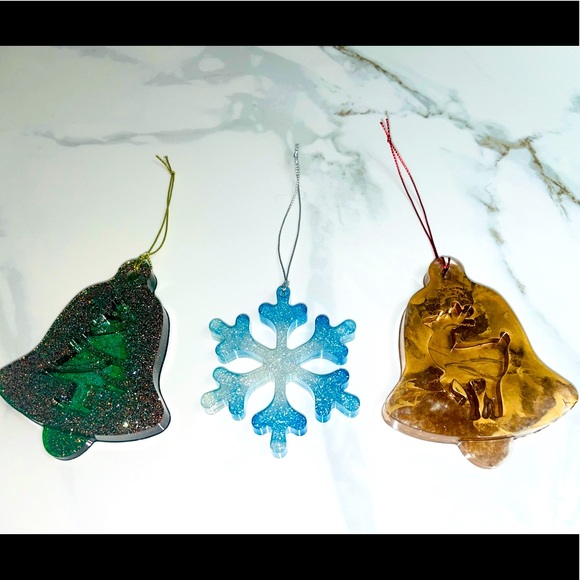 Large Handmade unbreakable Resin Ornament Trio - Picture 1 of 7